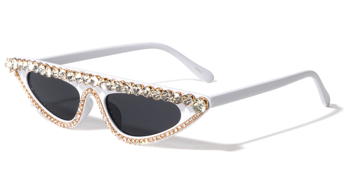Rhinestone Flat Top Fashion Wholesale Sunglasses