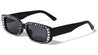 Rhinestone Rectangle Thick Temple Wholesale Sunglasses