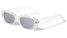 Rhinestone Rectangle Thick Temple Wholesale Sunglasses
