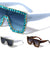 Rhinestone Flat Top Oversized Shield Wholesale Sunglasses