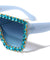 Rhinestone Flat Top Oversized Shield Wholesale Sunglasses