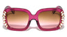 Frontal Rhinestone Pattern Oversized Fashion Squared Butterfly Wholesale Sunglasses