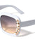 Frontal Rhinestone Pattern Oversized Fashion Squared Butterfly Wholesale Sunglasses