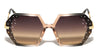 Rhinestone Curved Temple Fashion Geometric Wholesale Sunglasses