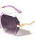 Rhinestone Curved Temple Fashion Geometric Wholesale Sunglasses