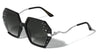 Rhinestone Curved Temple Fashion Geometric Wholesale Sunglasses