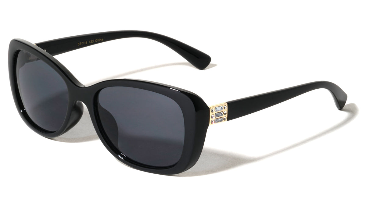 Hinge Rhinestone Accent Oversized Fashion Butterfly Wholesale Sunglasses