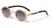 Diamond Rhinestone Wood Pattern Oval Wholesale Sunglasses