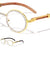 Diamond Rhinestone Wood Pattern Clear Lens Oval Wholesale Eyewear