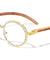 Diamond Rhinestone Wood Pattern Clear Lens Oval Wholesale Eyewear
