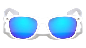 Spring Hinge White Frame Color Mirror Lens Classic Wholesale Sunglasses