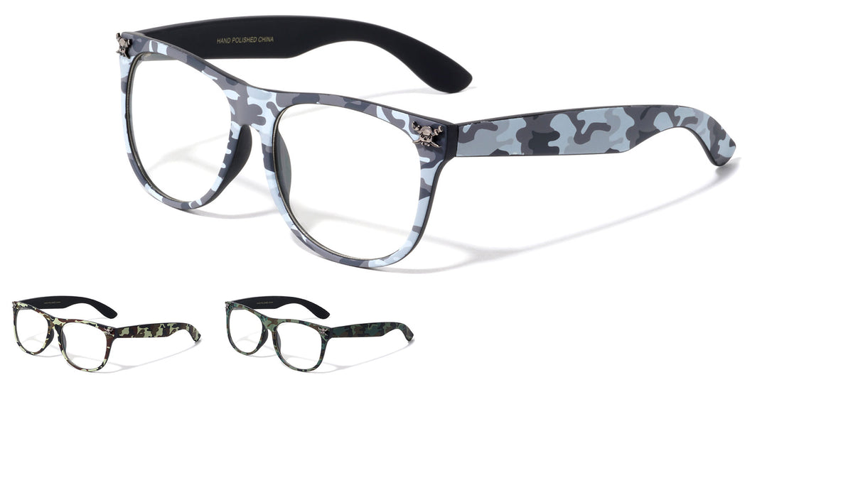 Classic Camouflage Clear Lens Wholesale Glasses