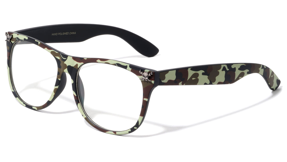 Classic Camouflage Clear Lens Wholesale Glasses