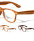 Spring Hinge Wood Pattern Print Classic Clear Lens Wholesale Bulk Glasses