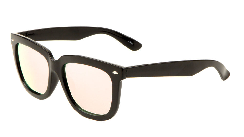 Classic Color Mirror Metal Accent Sunglasses Wholesale