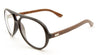 EKO Aviators Wood Sunglasses with Clear Lens