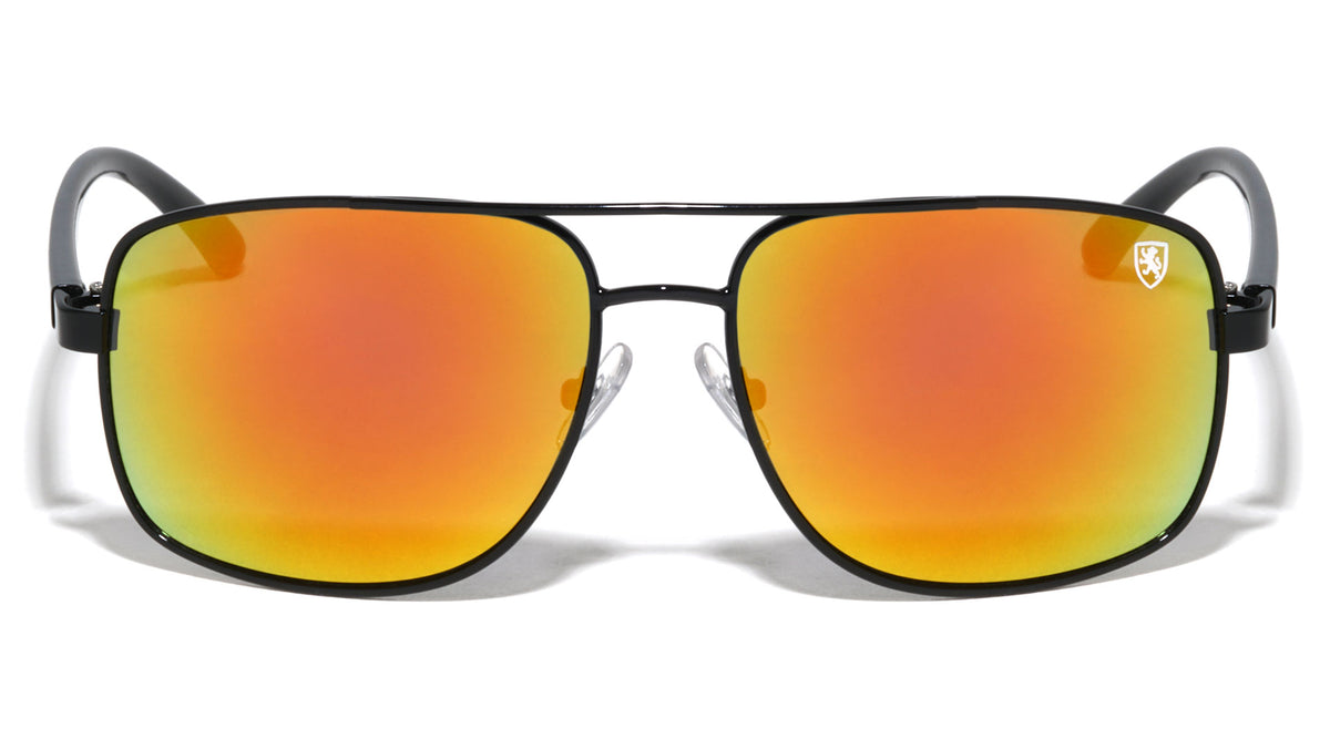 KHAN Color Mirror Square Aviators Wholesale Sunglasses