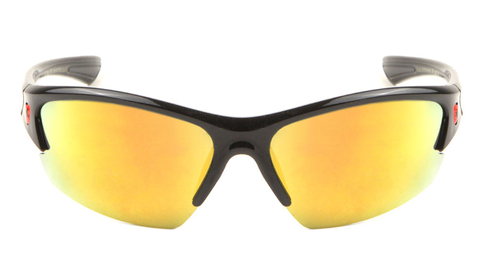 KHAN Semi-Rimless Bottom Color Sports Sunglasses Wholesale