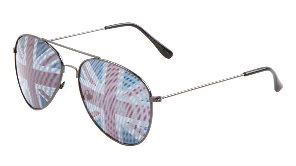 British Flag Aviators Wholesale Bulk Sunglasses