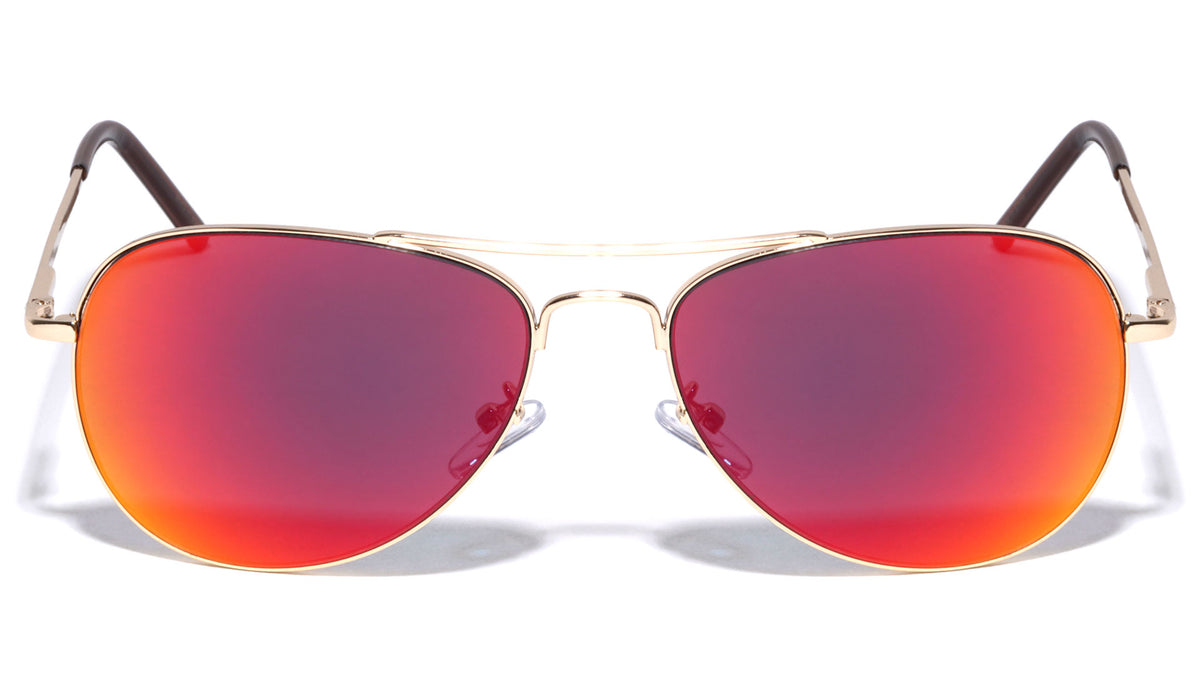 Tear Shaped Red Gold Aviators Wholesale Sunglasses