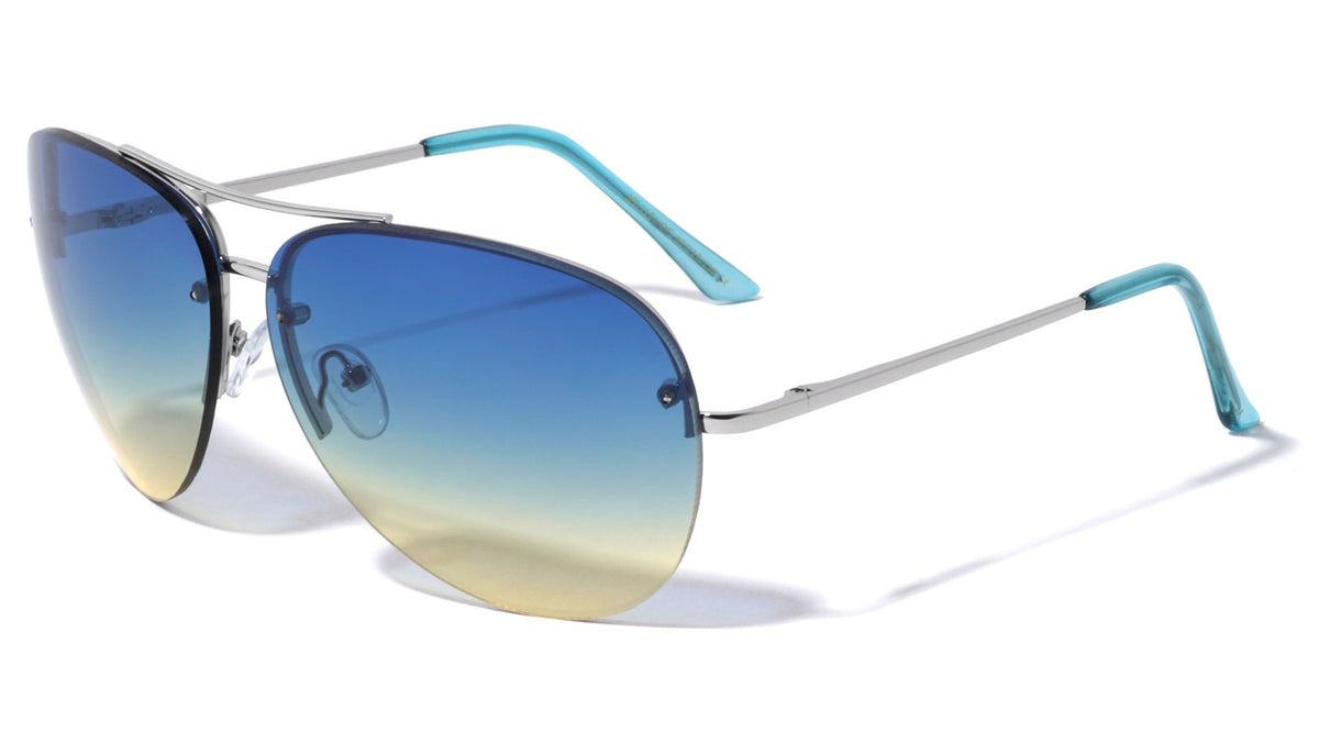 Metal Oceanic Color Lens Aviator Wholesale Sunglasses