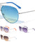 Front Metal Deco Oceanic Color Lens Aviators Wholesale Bulk Sunglasses