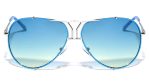 Front Metal Deco Oceanic Color Lens Aviators Wholesale Bulk Sunglasses