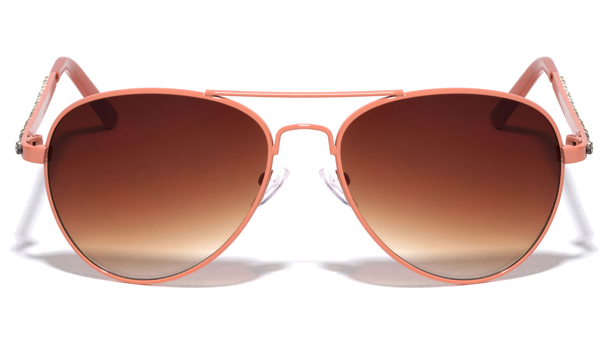 Rhinestone Tear Aviators Wholesale Sunglasses