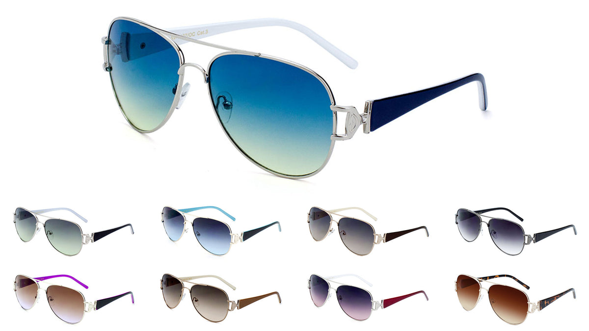 Oceanic Color Aviators Wholesale Bulk Sunglasses