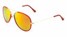Leather Rim Color Mirror Aviators Bulk Sunglasses
