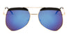 Brow Color Mirror Angled Aviators Wholesale Bulk Sunglasses