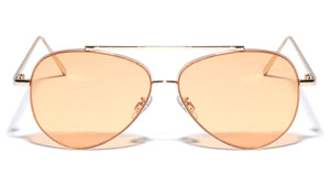 Thin Metal Color Lens Aviators Wholesale Bulk Sunglasses