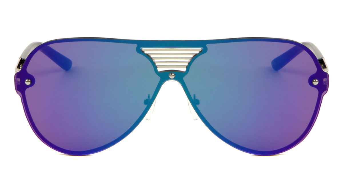 Solid One Piece Lens Aviators Wholesale Bulk Sunglasses