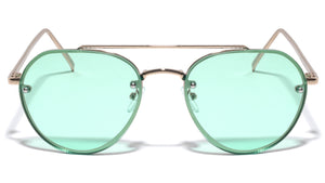 Rimless Color Mirror Aviators Wholesale Bulk Sunglasses