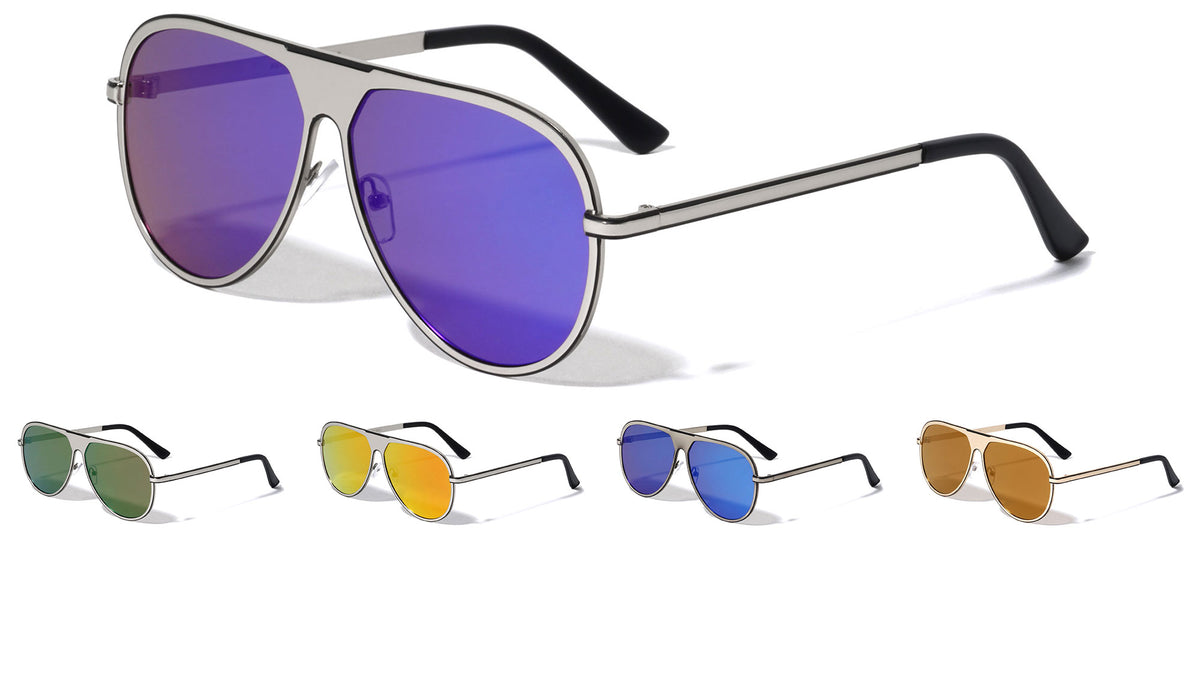 Aviators Color Mirror Lens Sunglasses Wholesale