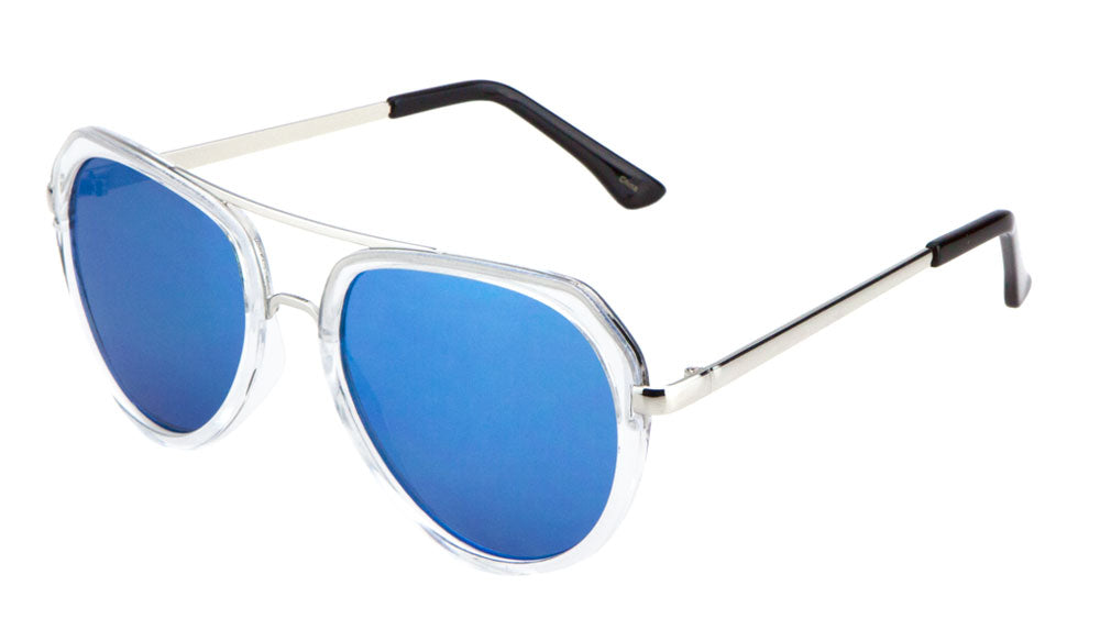 Flat Top Flat Color Mirror Aviators Wholesale Bulk Sunglasses