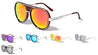 Color Mirror Lens Thick Rim Solid Plate Aviators Wholesale Bulk Sunglasses