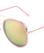 Color Mirror Double Plastic Metal Frame Rounded Aviators Wholesale Sunglasses