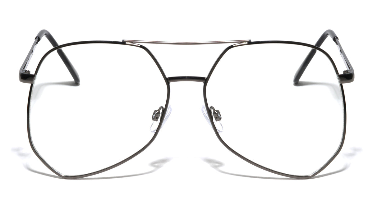 Angled Clear Lens Aviators Wholesale Bulk Glasses