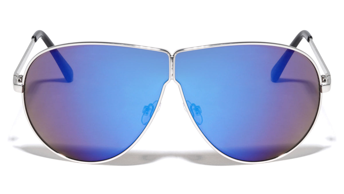 Large Lens Color Mirror Aviators Wholesale Bulk Sunglasses