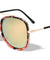 Aviators Flower Pattern Color Mirror Wholesale Sunglasses