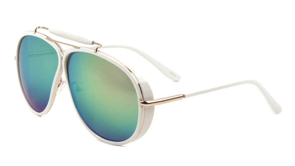 Top Bar Side Shield Aviators Wholesale Bulk Sunglasses