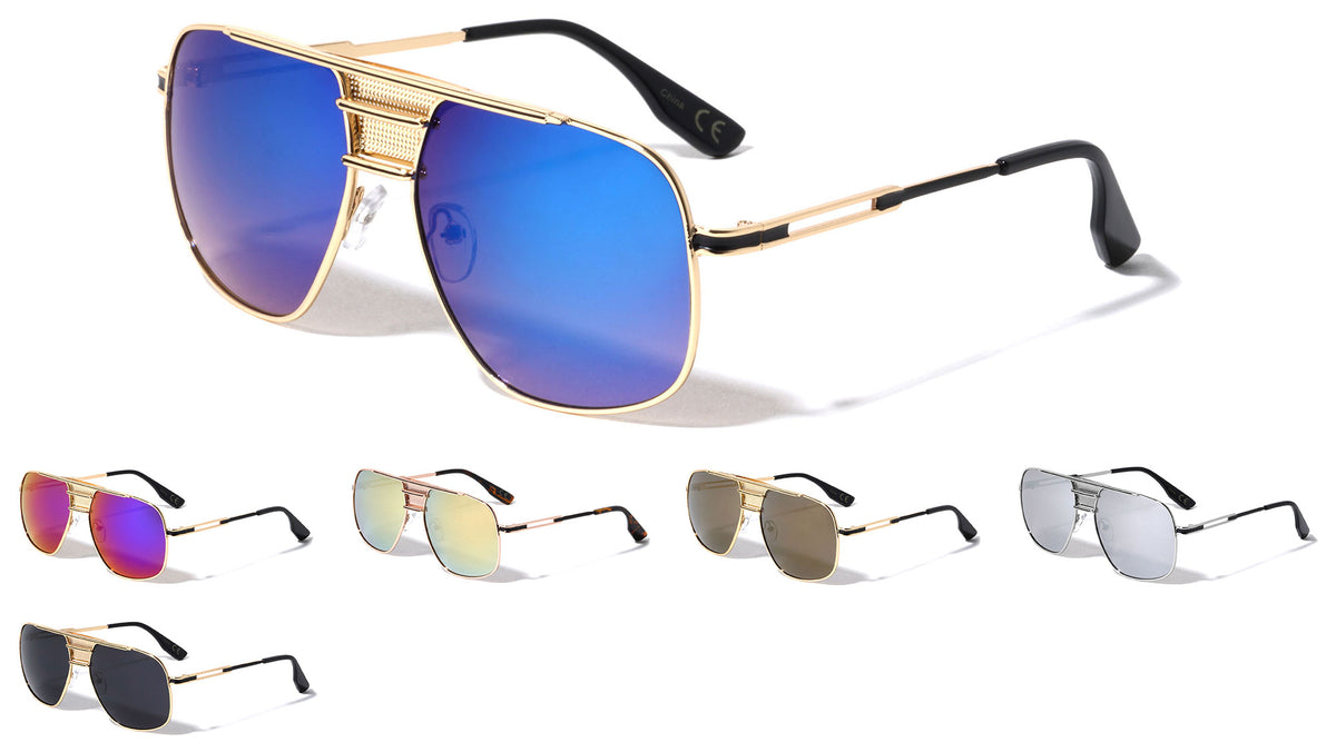 Front Grille Fashion Aviators Wholesale Bulk Sunglasses