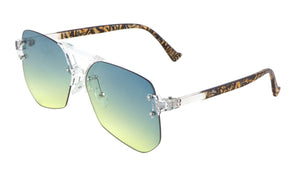 Rimless Oceanic Color Aviators Wholesale Bulk Sunglasses