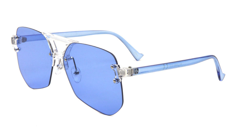 Rimless Color Lens Aviators Wholesale Bulk Sunglasses