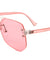 Rimless Color Lens Aviators Wholesale Bulk Sunglasses