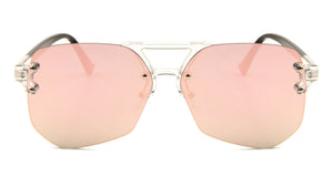 Rimless Color Mirror Aviators Wholesale Bulk Sunglasses