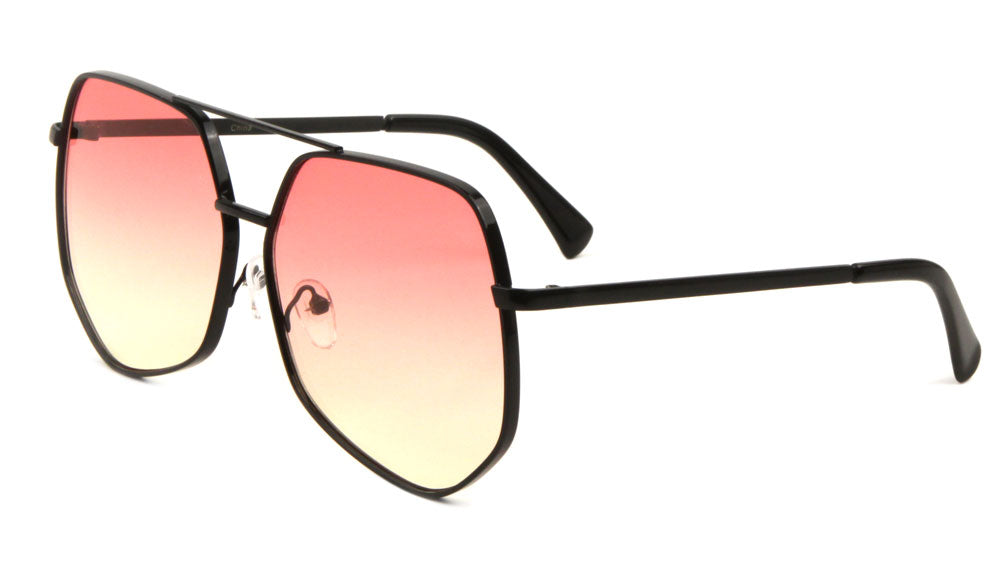Large Angular Oceanic Aviators Wholesale Sunglasses