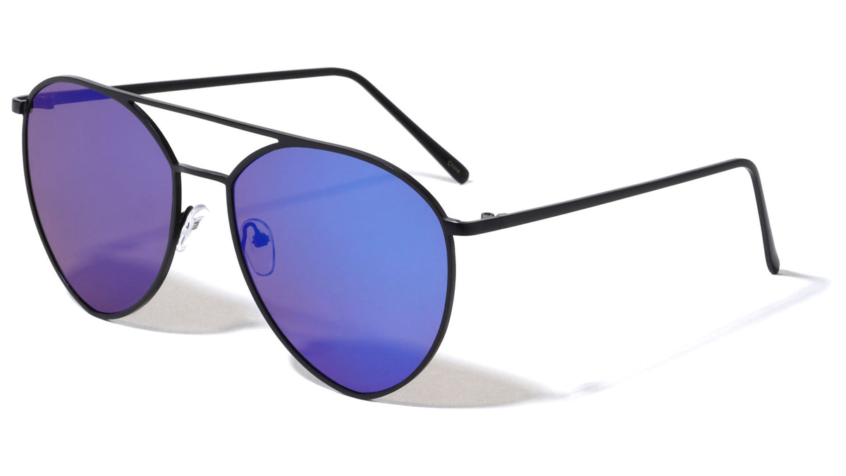 Diamond Color Mirror Aviators Wholesale Bulk Sunglasses