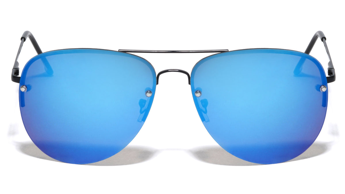 Rimless Aviators Color Mirror Wholesale Sunglasses